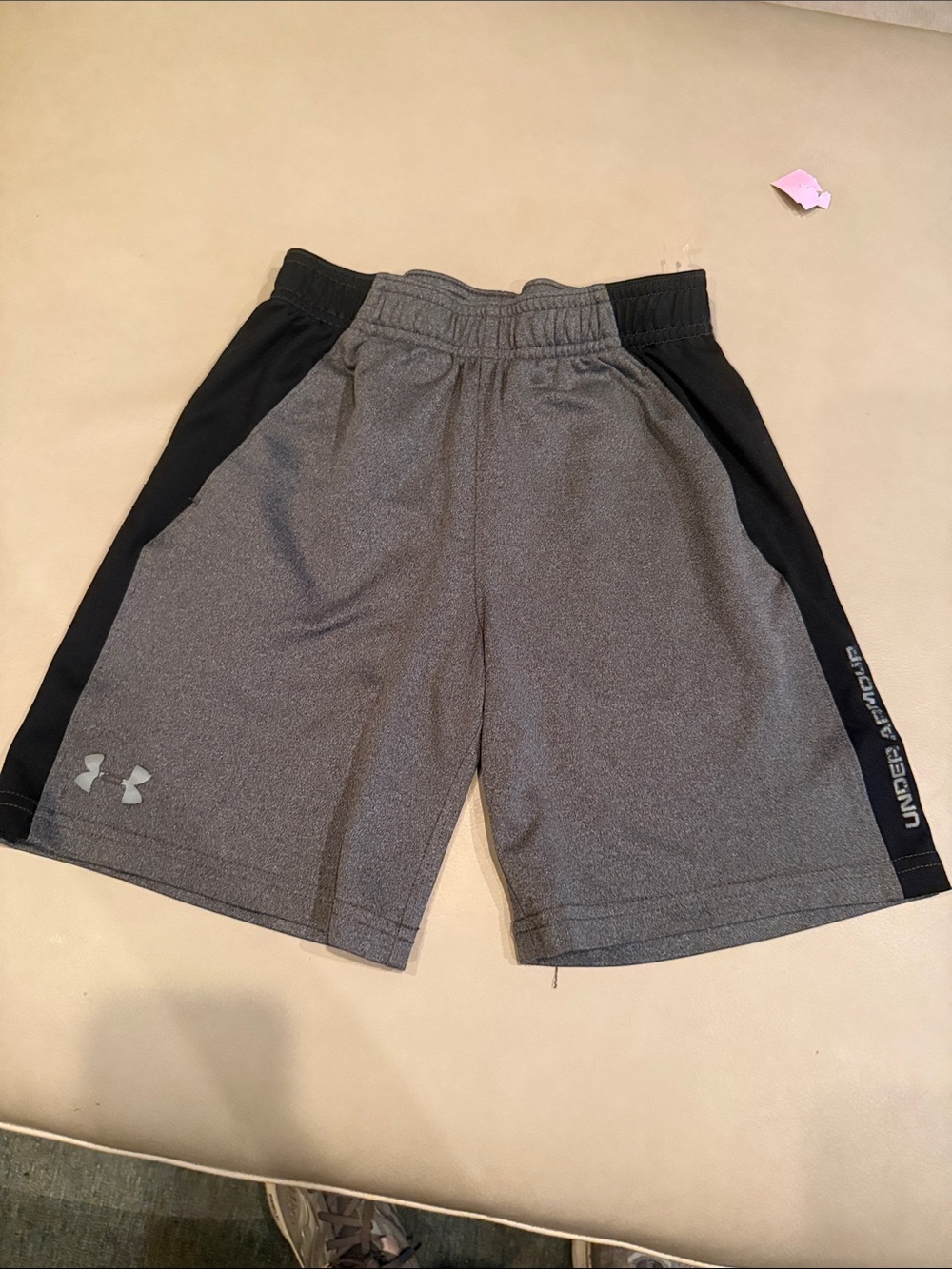 Under Armour Gray and Black Boys' Athletic Shorts